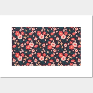 Bright flowers pattern Posters and Art